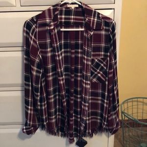 Small burgundy plaid button down by Laju